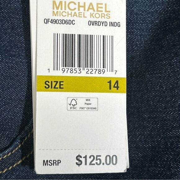 NWT Michael Kors Jeans Women’s Size 14 Selma Bootcut High Rise Gold Buttons - Picture 12 of 13